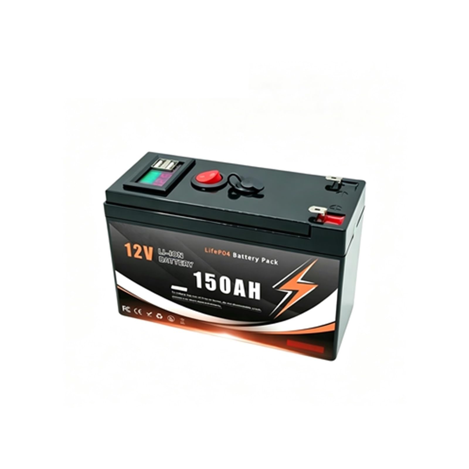 Batteria A Ciclo Profondo 12V 200Ah Litio LiFePO4 4000+ Cicli Ricaricabile | For l'illuminazione di piccoli UPS di energia solare/eolica(150Ah charger)