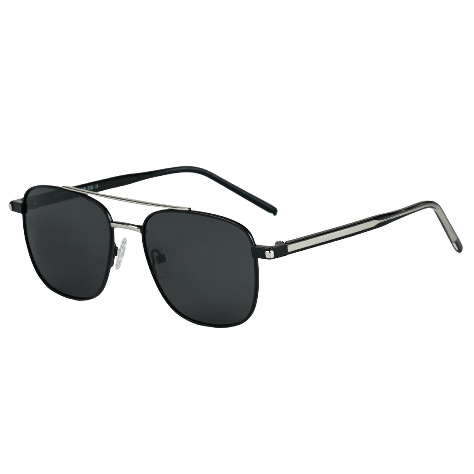 Sonnenbrille Damen Damenmode Quadratische Rahmen Für Reisen Strand Und Fahren Gradient Männer-c32 Silberrahmen Grau