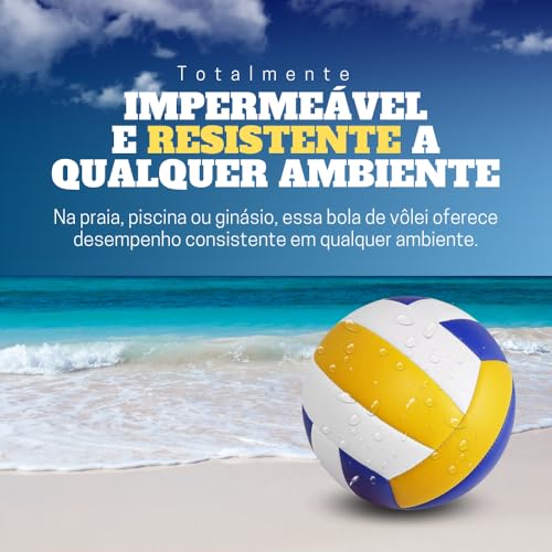 Bola de Vôlei Com Bomba de Ar Kit Bola Macia Impermeável Para Praia Piscina e Ginásio Ideal Para Ini
