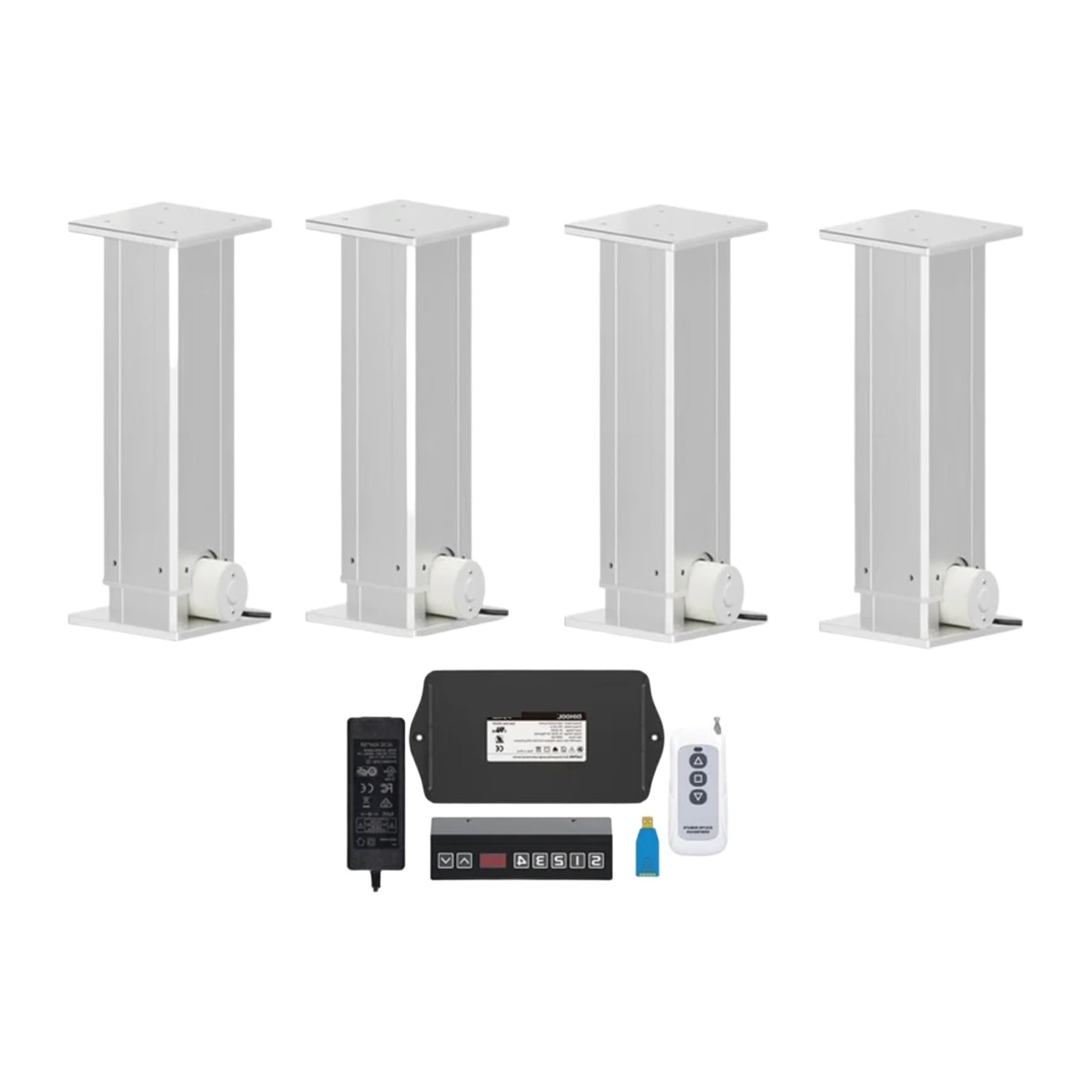 8000N 4Pieces Hebe Säule mit synchronisierter Steuerung Controller-Set (1V4) 50MM ~ 1400MM Stroke 800kg Last 25MM/S(200mm Trip; 180kg Load 14mms)