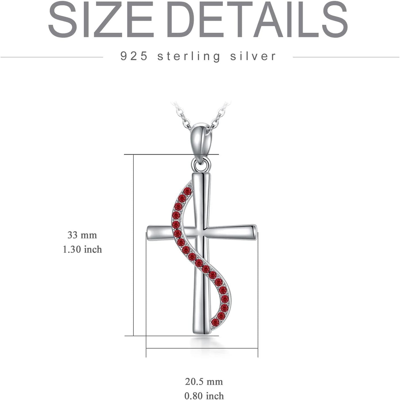 OCJ Cross Necklace for Women 925 Sterling Silver Birthstone Cross Pendant Necklaces Religion Christian Jewelry Gifts for Women Daughter Her Wife Christmas Birthday Gifts - Image 4