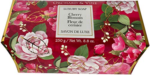 Orchard & Vine Luxury Bath Cleanser Plant Based All Natural Soap 8.8 Ounce Bar (Cherry Blossom)
