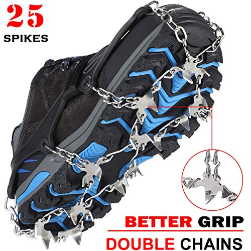Crampons Ice Cleats Traction Snow Grips for Boots Shoes Women Men Kids Anti