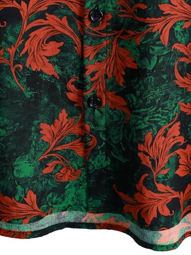 Image of JOTOOK Mens Hawaiian Shirt Short Sleeve Button Down Tropical Shirts Casual Floral Summer Beach Shirt