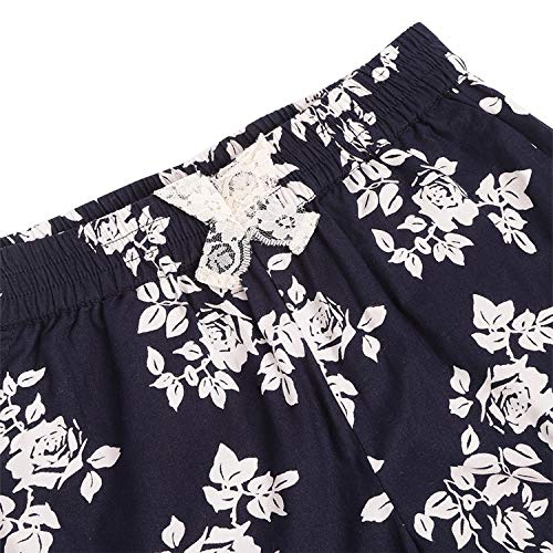 Image of Cherry Crumble California Kids Girl's Ups-a-Daisy Sleepwear Cotton Nightsuit (CTWS-GNSUIT-6206NBLU Navy Blue)