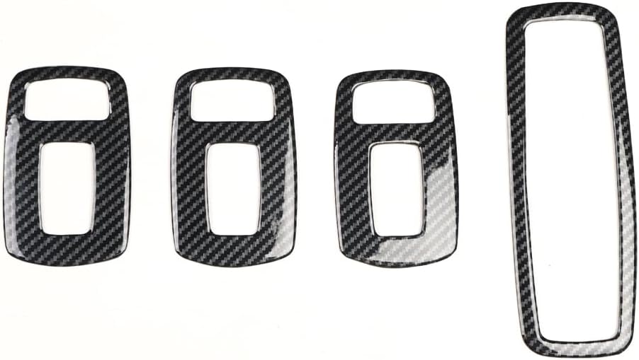 Red Black Carbon Fiber Pattern Interior Accessories Door Window Lock Switch Lift Cover Fit for 2014 2015 2016 2017 2018 2019 2020 2021 Maserati Levante Ghibli Quattroporte (Black)