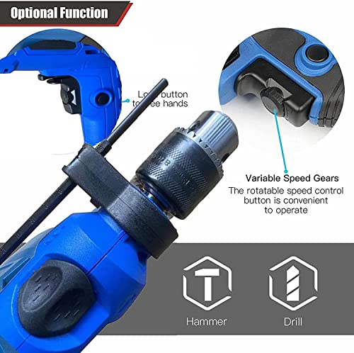 850W Schlagbohrmaschine Bohrmaschine, 2 in 1 Hammer & Schlagbohr, mit Drehgriff, variable Drehzahl, Bohren in Holz, Stahl, Beton, Mauerwerk – Bild 4