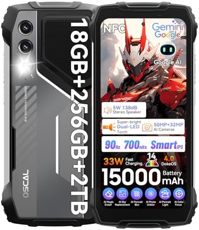 OSCAL Pilot 1 Outdoor Handy 15000mAh 33W, Outdoor Smartphone Ohne