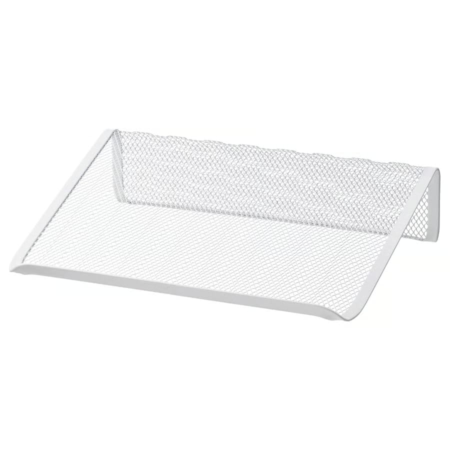 DRÖNJÖNS Laptop Stand, White, Steel with Epoxy/Polyester Powder Coating, 36x28x9 cm, Metal Mesh for Airflow, Lightweight