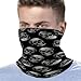 FOSKERV Fashion Neck Gaiter Windproof, Women Men Portable Seamless Face Mask Scarf, Breathable Bandana Head Wrap Soft for Workout, Dark Gray Cool Skulls
