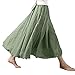 Produktbild Frauen Böhmische Stil elastische Taille Band Baumwollwäsche Lange Maxi-Rock-Kleid