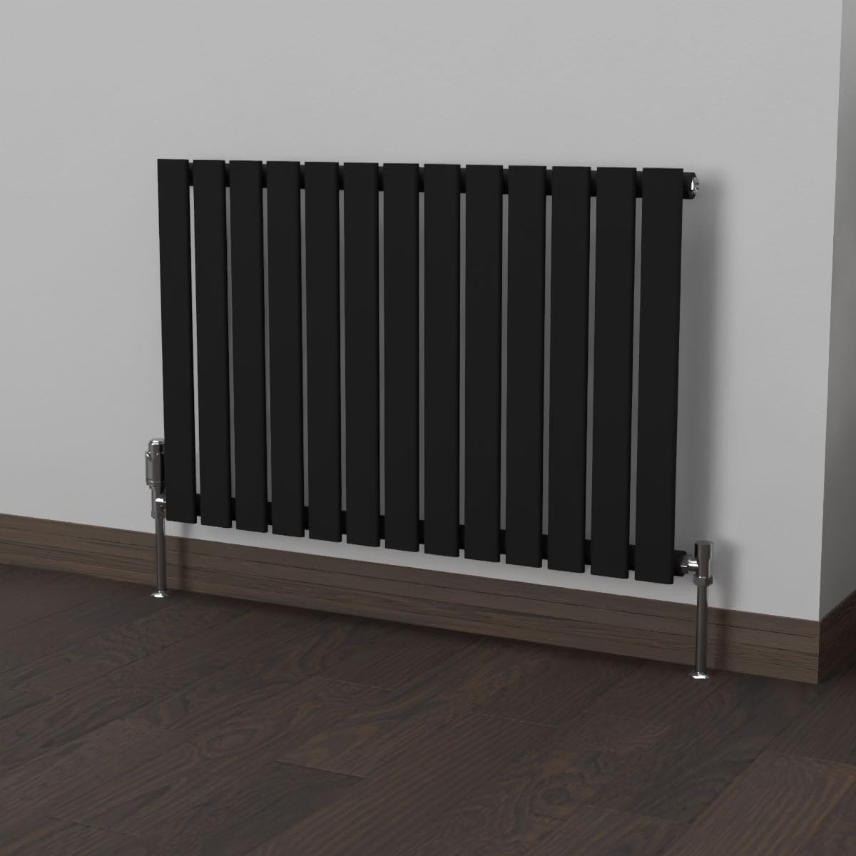 Lux Heat Black Flat Horizontal Single Panel Designer Radiator 600Mm (H) X 910Mm (W)