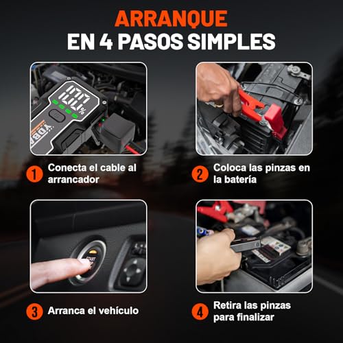 Miniatura 8 de Ydbao Arrancador De Coches 10000a 12v Para Todo Gas O 10l De Diésel