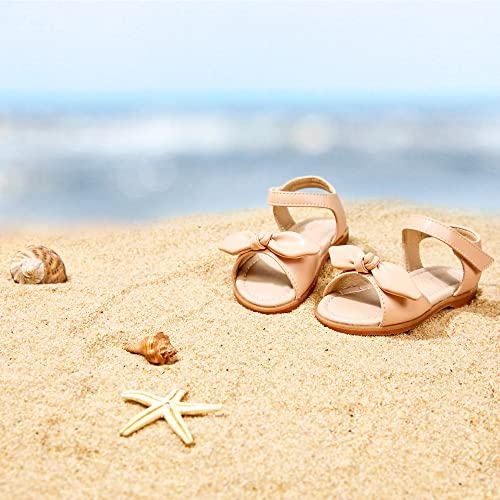 Image of Felix & Flora Toddler Girl Sandals -Flower Girl Dress Shoes Open Toe Little Kid Flats