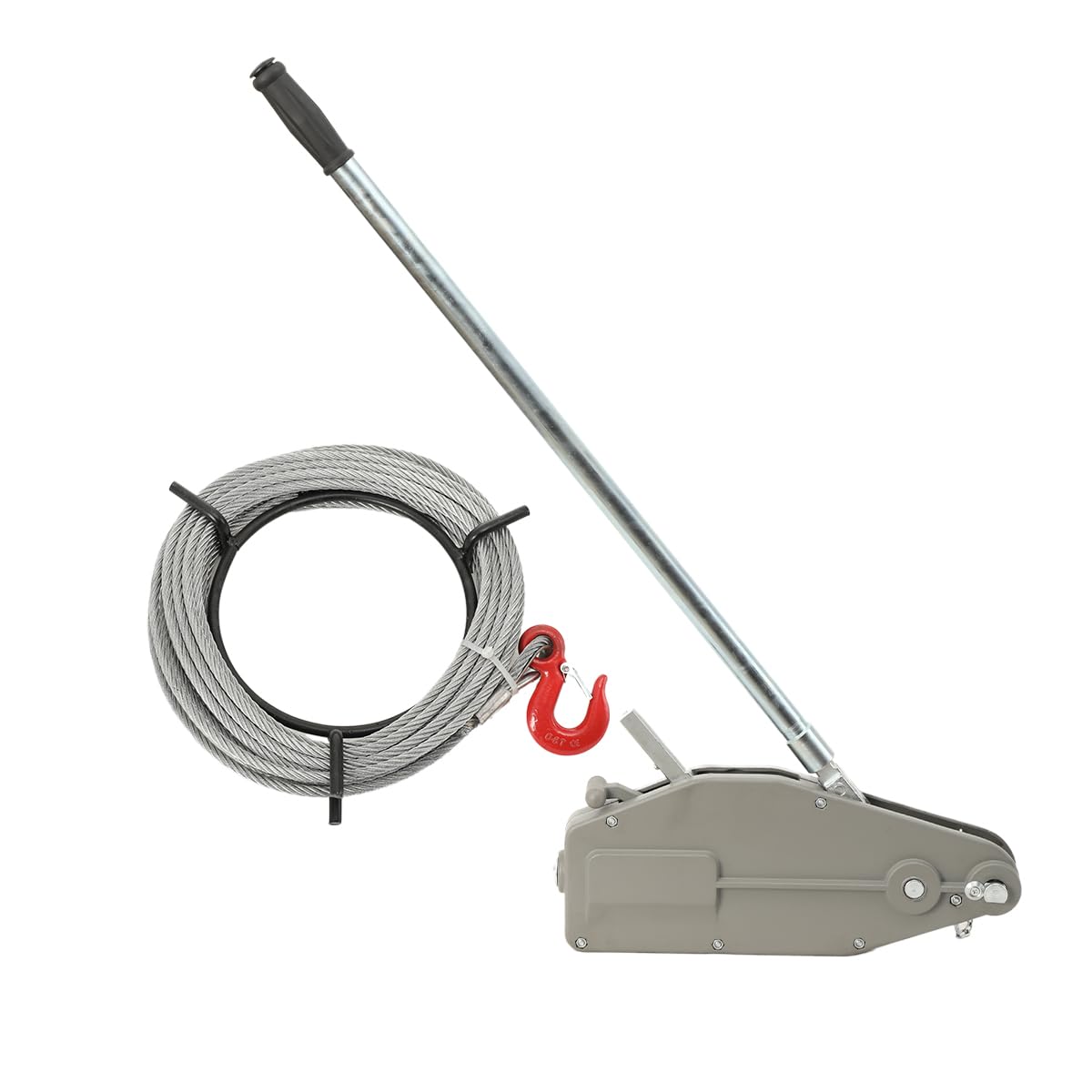 Seilzug bis 800 kg Seilwinde mit 20 m Seil, Handseilwinde mit Ø 8,3 mm Stahl-Seil, Forstseilwinde mit Abscherstift, Handseilzug mit Lasthaken