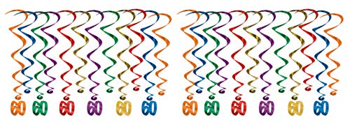 Spirales à suspendre Beistle 53560-60 plastique multicolore anti-déchirure pour anniversaire