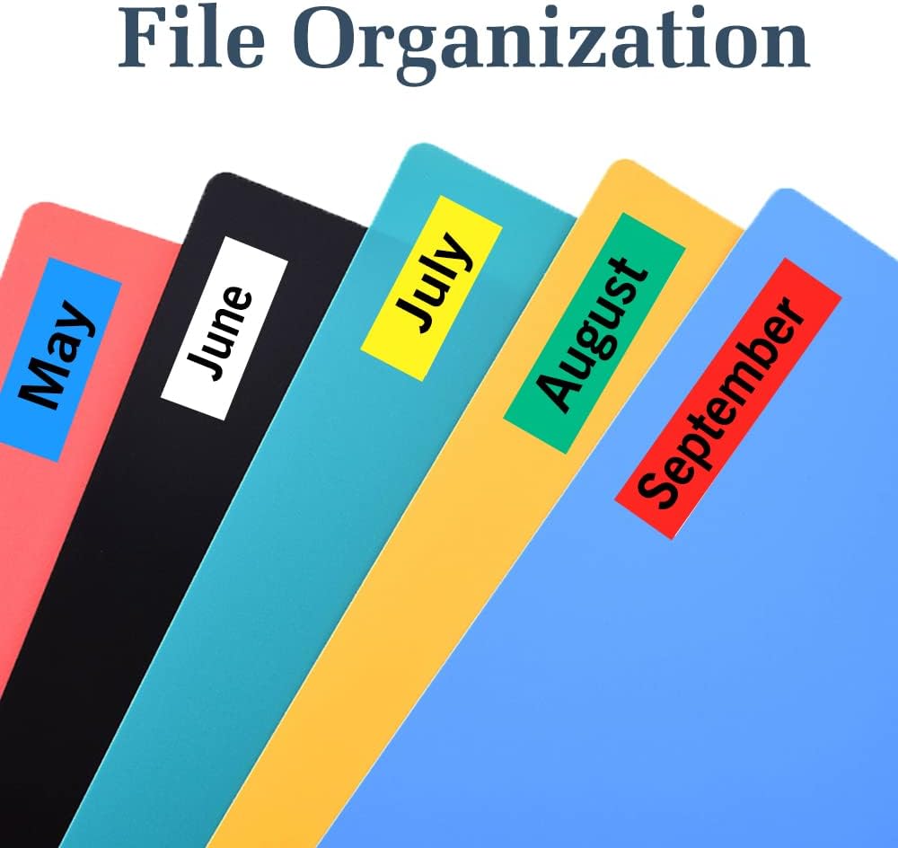 Hehua 91331 Multicolor Label 10 Pack, Compatible with Dymo Letra Tag 1/2x13 Refill Compatible for Label Maker Tape Dymo Letratag Tape LT 100T 200B QX50 2000 XR for Letratag 100H Refills 12mmx4m - Image 5