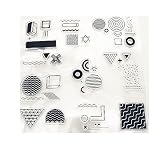 Wudida Sellos transparentes de silicona con figura geométrica, sello transparente para hacer tarjetas, manualidades, álbumes de recortes, manualidades, decoración de diario