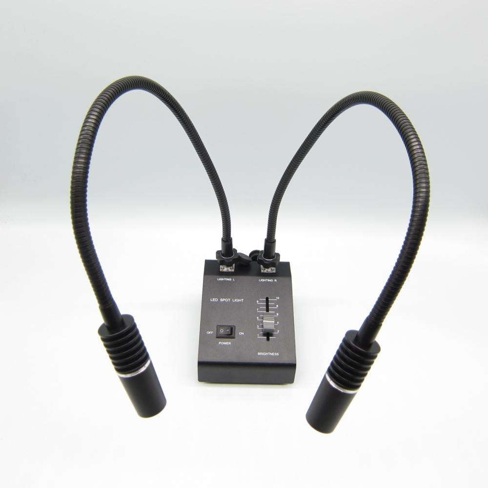 Mikroskop-Zubehör-Kit Das Stereomikroskop verwendet ein 6-Watt-Dual-Schwanenhals-LED-Lichtmikroskop-Beleuchtungspunktlicht Mikroskopische Objektträger