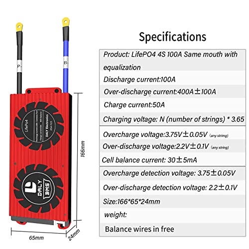 Battery Beschermingskaart 4S 8S 16S 100A-250A BMS-printplaat voor 4/8/16-serie 12V 24V 48V Li-Ion Cell Pack 18650… - Afbeelding 3