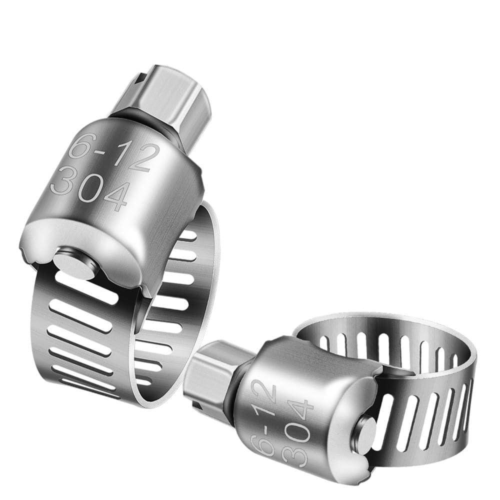 Bkhsgdxj One Color Stainless Steel Pipe Clamp, 8 Mm ~ 120 Stainless Steel Drive S Adjustable Tri Gear Worm Fuel Tube Water Pipe Fixed Clip Spring Cramps(52 76 Mm)