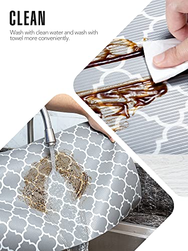 Jersow Shelf Liner For Kitchen Cabinets, 17.5Inch X 30Ft Non Adhesive Kitchen Drawer Liners, Food Grade Eva Cabinet Liners, Washable & Waterproof Kitchen Liners For Cabinets And Drawers(Grey) #TOP3