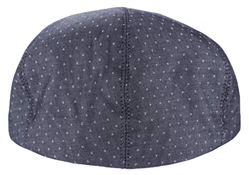Men's Thick Cotton Summer Newsboy Cap SnapBrim Ivy Driving Stylish Hat (Denim Dot-2923, L/XL)
