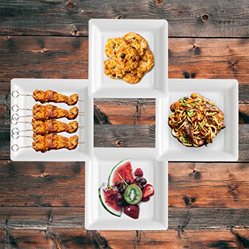 Miniatura 4 de Platos Desechable Vajilla Ecológica Y Biodegradable 100 Piezas,Platos Caña De Azúca Blanca Desechables Extrafuertes Cuadrado 20cm Para Fiestas,Camping,Picnic,Barbacoas