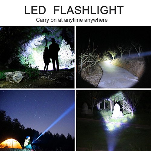 BEIKE 2 Pack 1000 lumens Tactical Flashlights, Super Bright Handheld Outdoor CREE LED Torch Flashlight with Adjustable Focus 5 Light Modes for Camping Hiking Emergency(AAA Batteries Included) - Thumbnail 6