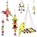 MEWTOGO 6 PCS Bird Swing Toys for Bird Cage - Bird Hammock +Hanging Bells+Rattan Balls+Parrot Chewing Toy+Beak Grinding Stone for Finch,Parakeets,Cockatiels,Conures and Love Birds