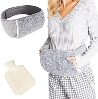 CityComfort Hot Water Bottle Belt, Wearable Hot Water Bottle Pouch (Grey)