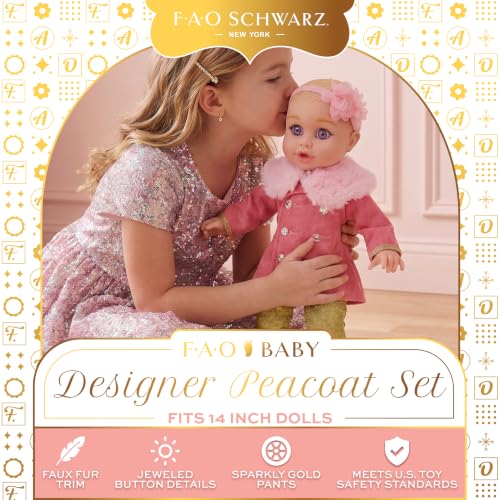 FAO Schwarz Designer Peacoat Set for 14" Baby Dolls, Toy Doll Clothes by FAO Schwarz - Used condition - Image 2
