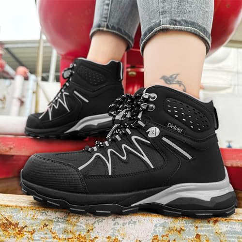 Image of Blapek Steel Toe Work Boots for Women, Insulated Work Boots | Lightweight Comfortable Safety Toe Shoes for Construction Workers, Steel Toe Sneakers for Warehouse & Auto Repair