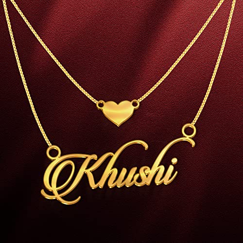 Double Chain Gold Cursive Name 