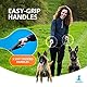 Hundeleine für 2 Hunde mit Bungee Verlängerung für Große und Mittelgroße Hunde mit Ruckdämpfer | Reflektierende Elastische Hundeleine zum Spazierengehen (Schwarz)