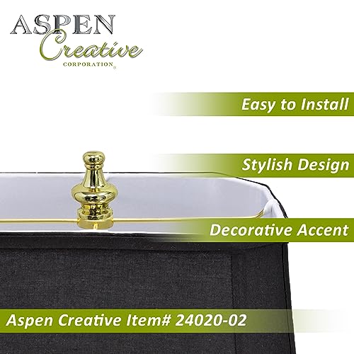 Image of Aspen Creative 24020-02 Lamp Knobs in Brass Plated Finish, 1-1 /4 inch Tall (2 Pack)