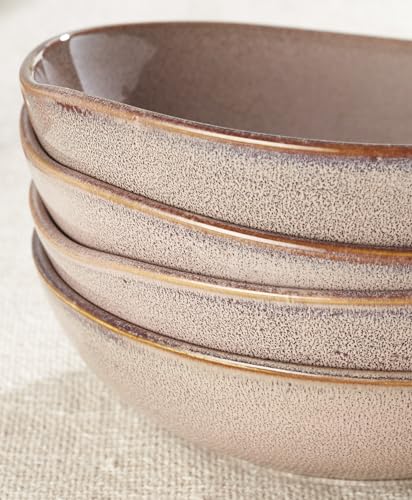 Image of Oneida Organic Shades Clay Stoneware Pasta Bowl Set for 4, 34.5oz