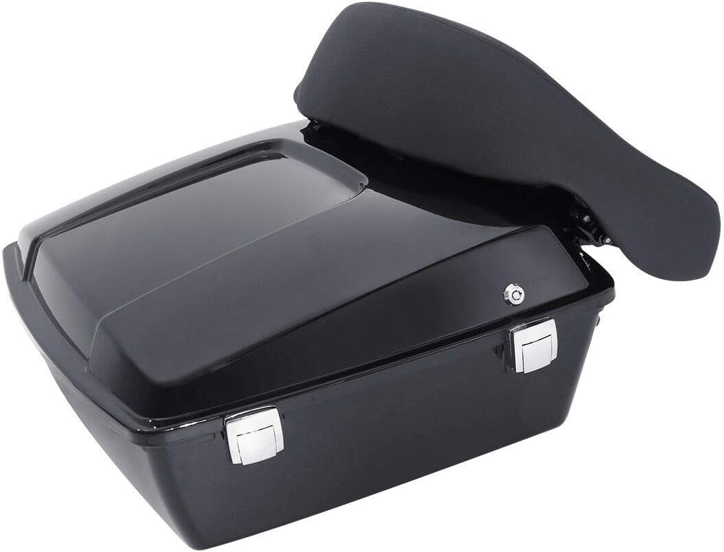 Green-L Chopped Tour Trunk with Backrest 2 Up Mount Rack Docking Kit Fit for Harley Road King 1997-2008 Touring Models