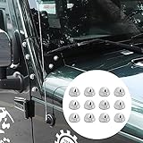 SQQP Hood A Pillar Screw Protection Bolt Cover Trim,12pcs ABS Accessories for 2007-2018 Jeep Wrangler Jk JKU 2/4-Door(Chrome)