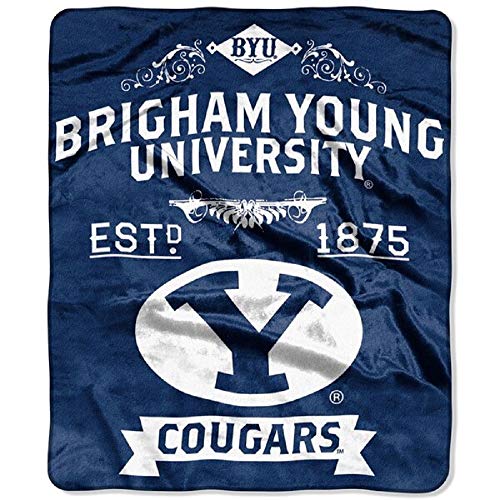 NORTHWEST NCAA BYU Cougars Raschel Throw Blanket, 60  x 80 , Force