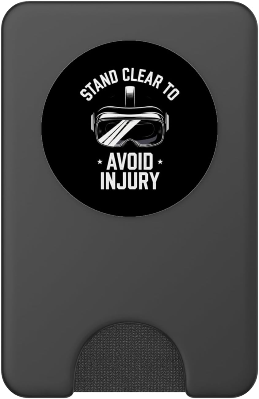 Virtual Reality Stand Clear to Avoid Injury Gaming PopSockets PopWallet for MagSafe