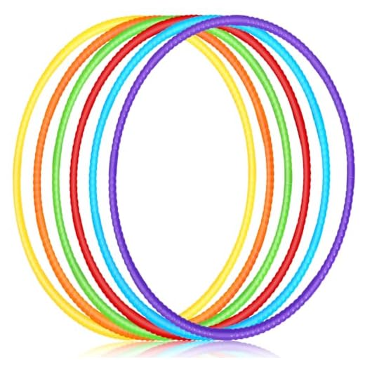 Sratte 6 Pcs Exercise Hoop Detachable Adjustable Plastic Hoops Snap Together Toy Ring Color Playground Toys for Girls and Boys Party Games, Sports, Exercise, Dog Training(28 Inch,Stylish Colors)