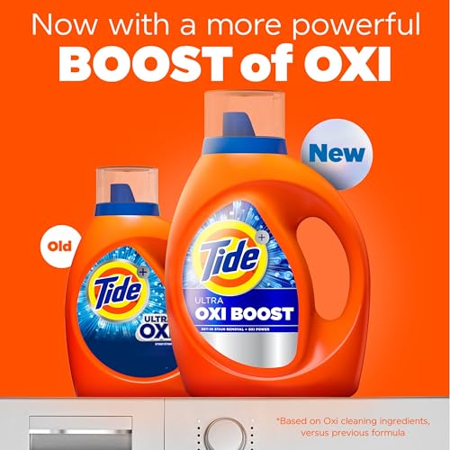 Tide Ultra Oxi Boost Liquid Laundry Detergent, 92 fl oz, 65 Loads, Advanced Stain Remover, Laundry Detergent Liquid with Extra Oxi Power by Tide - Image 2