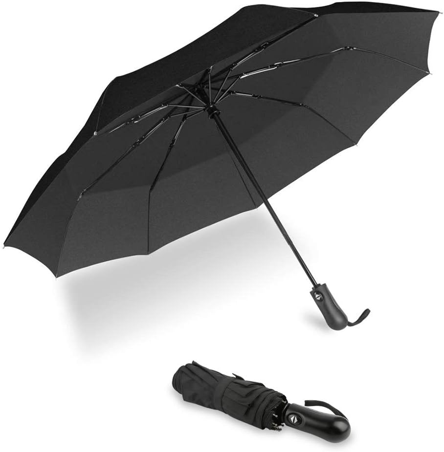 urophylla Folding Travel Umbrella, Windproof Compact Umbrella Auto Open Close Lightweight 9 Ribs Portable Umbrellas for Men and Women