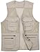Men's Fishing Hunting Mesh Vest Photography Work Multi-pockets Outdoors Travel Journalist's Jacket (Khaki, Large)