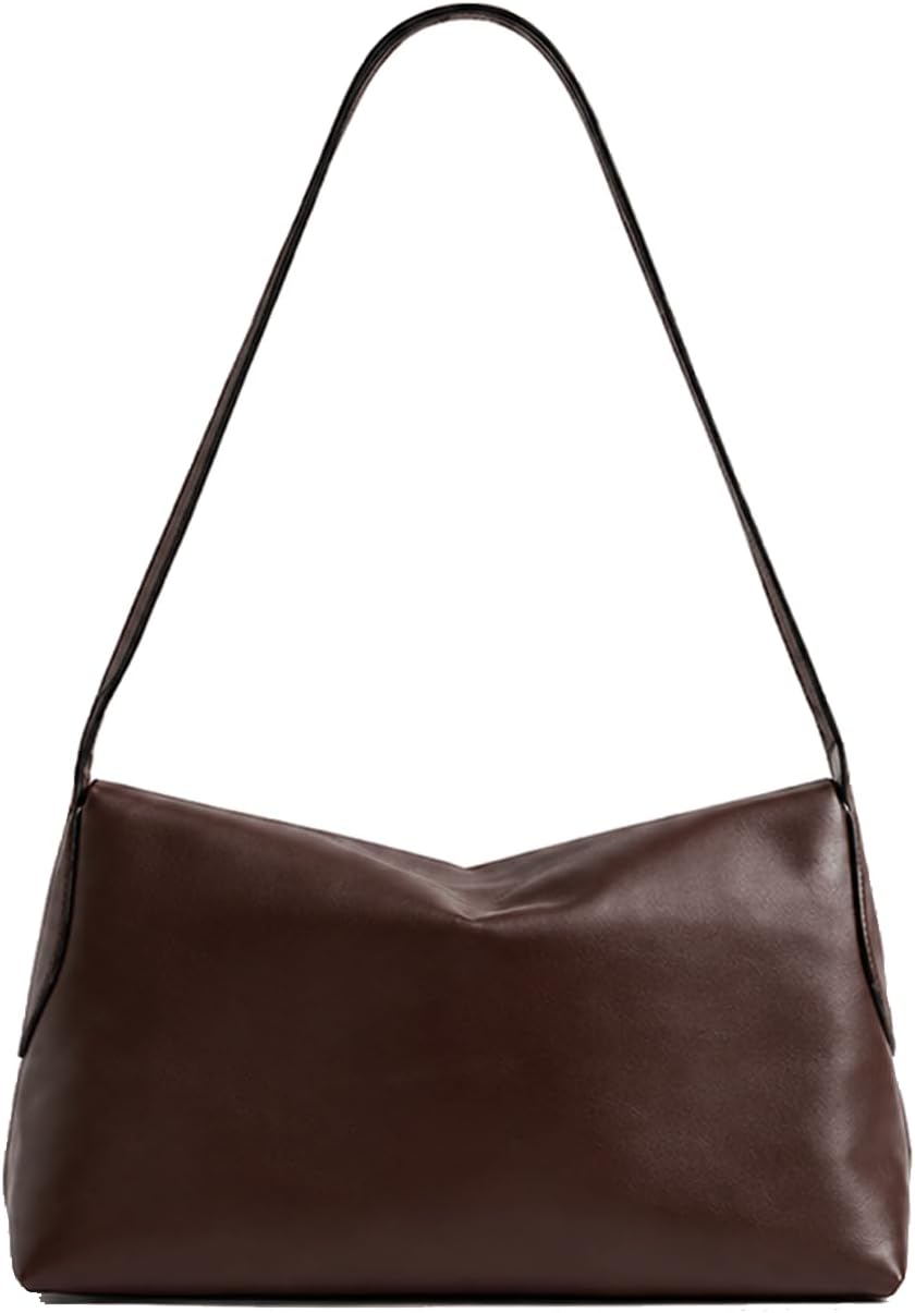 Slouchy Shoulder Bag Flap Slouch Hobo Handbag Retro Medium Minimalist Tote Chic Purse for Women Daily Work