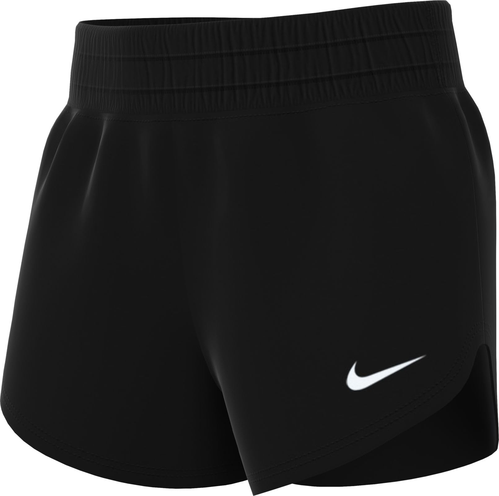 Nike Girls' One Dri-Fit High-Waisted Woven Training Shorts, Black/White