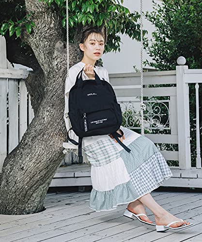 [ミルクフェド] バックパック EMBROIDERED BAR CANVAS BACKP