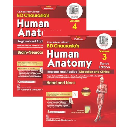 Image of Bd Chaurasias Human Anatomy 10Ed Vol 3 And 4 Regional And Applied Dissection And Clinical Head And Neck Brain Neuroanatomy With Free Workbook And Ebooks (Pb 2025)