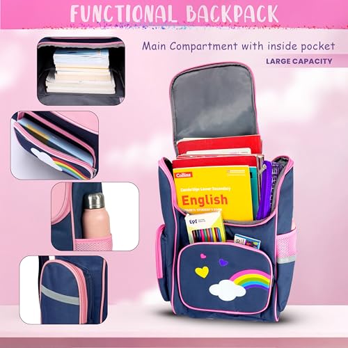 Storite Cute School Backpack for Kids, Lightweight, Waterproof, Anti Slip Spine Buckle School Bag for Birthday Gift (Unicorn-Blue) - Image 5